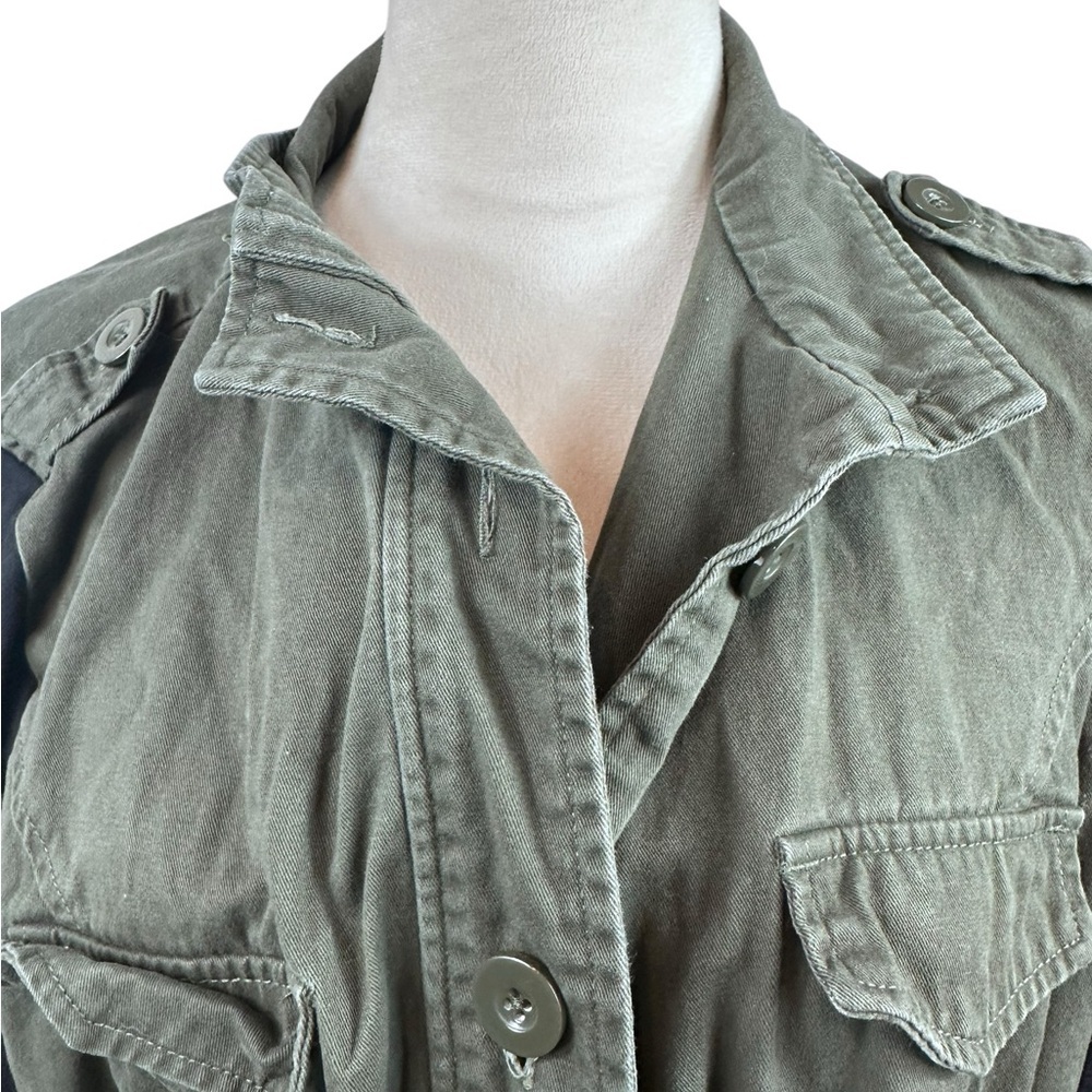 Torrid Army green twill and French terry jacket drawstring size 1-1X:14-16 - Picture 3 of 10